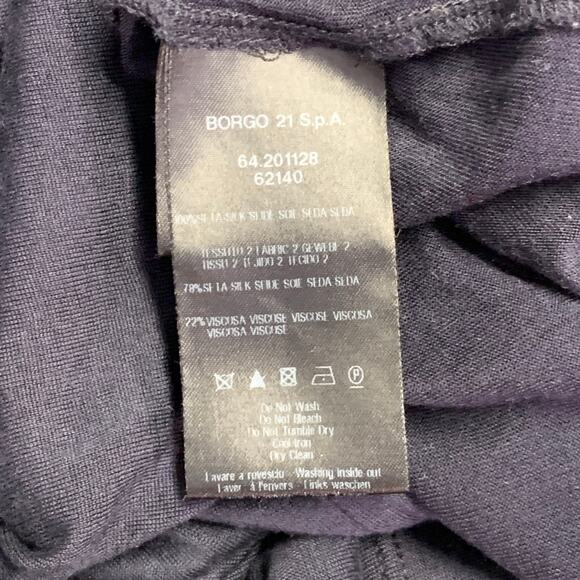 GIORGIO ARMANI Size L Navy Blue Contrast Trim Silk Blend Short Sleeve Polo - Picture 5 of 5